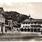 Bruck an der Mur - Adolf Hitler-Platz mit Kornmesserhaus und Rathaus