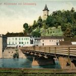Steiermark/div.Orte - Bruck a.d.Mur - Mürzbrücke mit Schlossberg