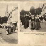 Fontenay le Comte - Vue prise sur le Pont Neuf un jour de Foire - Vendee