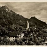 Oberbayern/ div. Orte und Umgebung - Nussdorf am Inn mit Heuberg und Kranzhorn - Blick vom Gasthof Bernrieder