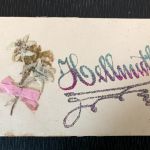 Karte mit echtem Edelweiss und Name Hellmuth
