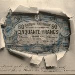 Geldschein auf Ansichtskarte - Belgien