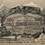 Geldschein auf Ansichtskarte - Belgien