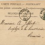 Geldschein auf Ansichtskarte - Belgien