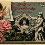 Namenstag - Geldschein auf Ansichtskarte