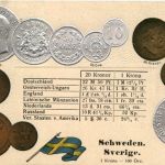 Schweden - Geld auf Ansichtskarte - Prägekarte
