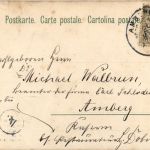 Künstlerkarte E. Döcker, Stempel Amberg Georgenstrasse