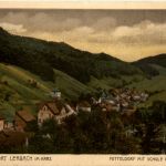 Kurort lerbach im harz, Mitteldorf mit Schule und Kirche
