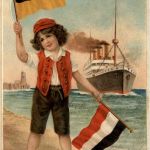 Wenn Deutschland ist mit Österrreich - Prägekarte Litho