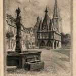 Michelstadt - Rathaus mit Kirche