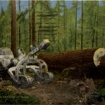 Modern Logging Tractor at Work