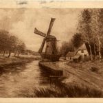 Windmühle - Werbekarte Chocolat Martougin