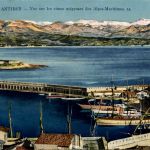 Antibes, Vue sur les eimes neigeuses des Alpes-Maritimes