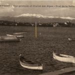 Antibes, Vue generale et Chaine des Alpes - Port de la Salis