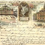 Gruss aus Halle Saale - Litho