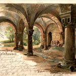 Barbarossaburg Gelnhausen - Litho - Künstlerkarte Hartmann