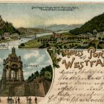 Gruss aus Porta Westfalica - Litho