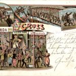 Gruss von der Neunkirchner Kerb - Litho - Jahrmarkt