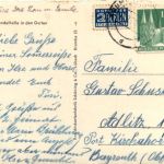 Krumbad, Blick von der Wandelhalle in den Garten