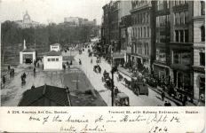 Boston - Tremont Street with Subway Entrance