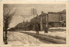 Brest-Litowsk - Zerstörte Strasse - Feldpost