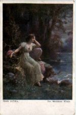 Künstlerkarte Hans Zatzka - Des Mädchens Klage