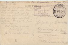 Ypres - La Gare- Feldpost Rekruten Depot 80. Inf Division