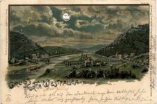 Gruss aus Porta Westfalica bei Minden - Litho