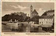 Brandenburg a.H., Havelpartie mit St. Johanniskirche und Gymnasium
