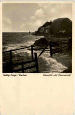 Hallig Hooge/Nordsee, Sturmflut auf Ockenswarft