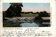 Sommerfrische Grillenburg, Schlossteich mit Brücke