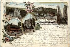 Neu-Jonsdorf - Gruss aus der Gondelfahrt - Litho