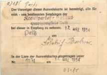 Peitz - Post Abholer Ausweis