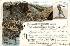 Schlacht am Morgarten - Litho