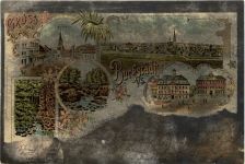 Gruss aus Burgstädt - Litho