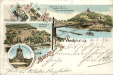 Gruss aus Porta Westphalica - Litho