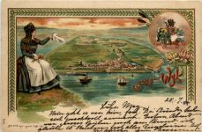 Gruss aus Wyk auf Föhr - Litho