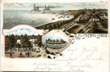 Gruss aus Seebad Laboe - Litho