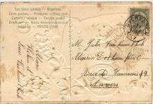 Neujahr - Prägekarte - Jahreszahl 1908