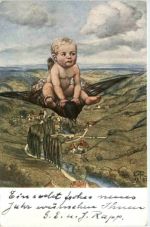 Ritt auf dem Vogel - Künstlerkarte Hans Thoma