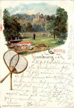Gruss aus Bad Homburg - Tennis-Platz - Litho
