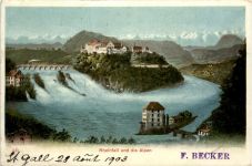 Rheinfall und die Alpen