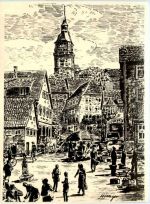 Backnang, um 1930, Der Obstmarkt