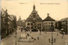 Plauen, Almarkt mit König Albert-Denkmal