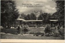 Gruss aus Bad Neuenahr, Partie im Kurpark und Wandelbahn