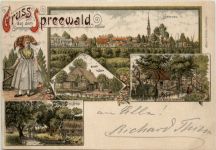 Gruss aus dem Spreewald - Lübbenau - Litho