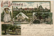 Gruss aus dem Spreewald - Lübbenau - Litho