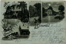 Gruss aus dem Spreewald - Burg - Litho