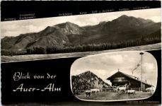 Gruss von der Auer-Alm mit Fockenstein, Bad Wiessee