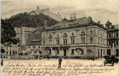Kulmbach, Luitpoldbrunnen, Vereinshaus und Schloss
